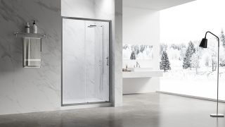 Душевая дверь Veconi Vianno VN-55GM, 1100x1950, Оружейная сталь, стекло прозрачное